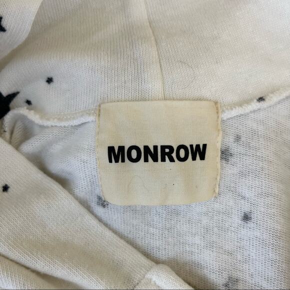 Monrow Star Print White Zip Up Jacket - Picture 6 of 7